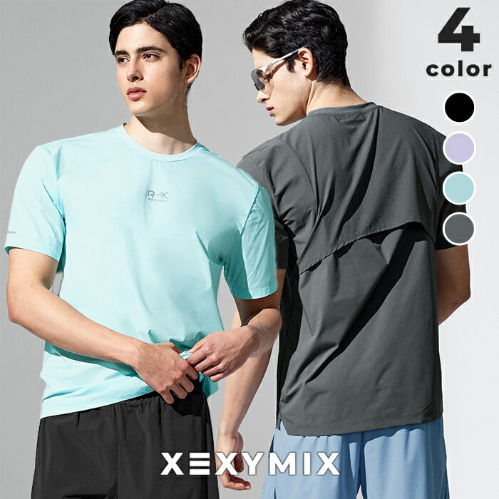 ゼクシィミックス メンズ 半袖 ランニングウェア Tシャツ メッシュ スポーツウェア トップス トレーニ..