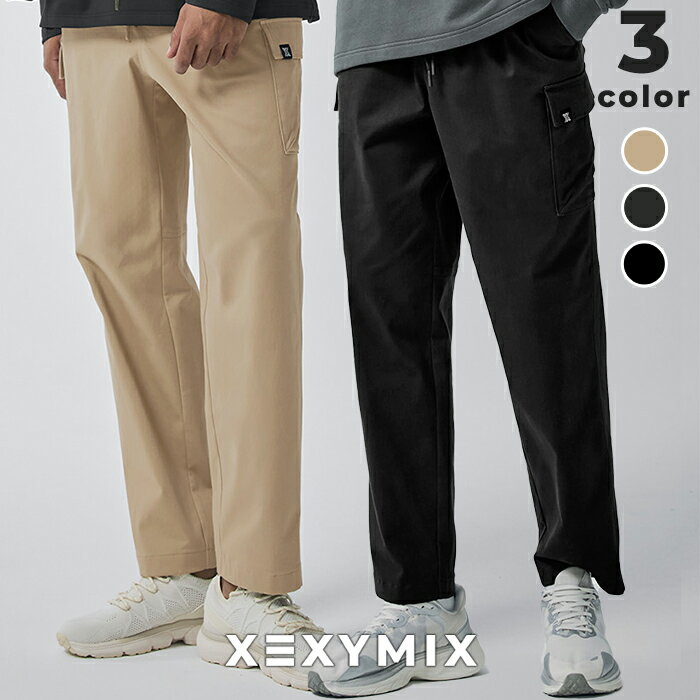 ゼクシィミックス メンズ カーゴパンツ UVカット 撥水 伸縮性 ルーズフィット ボトムス 通勤 ビジネス ..