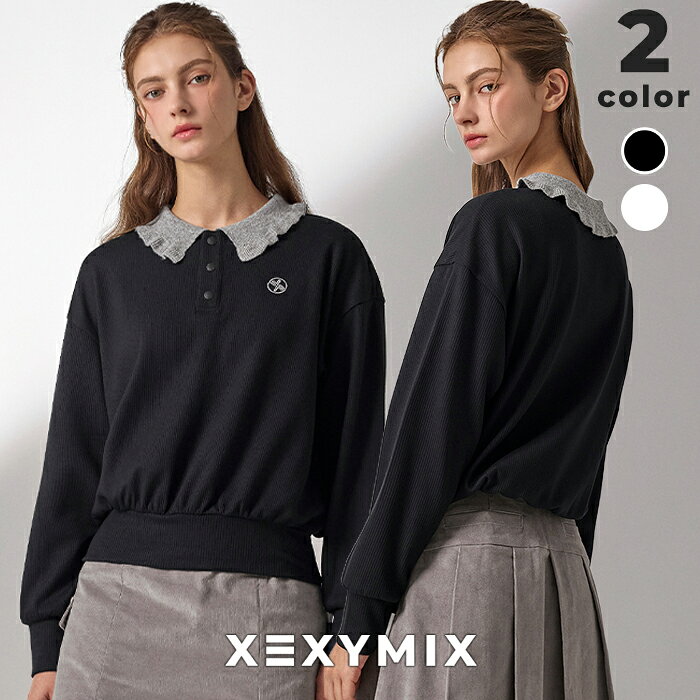 樂天商城 - 【OUTLET】ゼクシィミックス xexymix フリル襟 長袖 ゴルフウェア リブ UVカット 保温性 レディース GOLF ストレッチ素材 クラシック ストレッチ性 ゆったり かわいい おしゃれ ゴルファー ゴルフ女子 ゼクシーミックス xfk3ql1202【30】