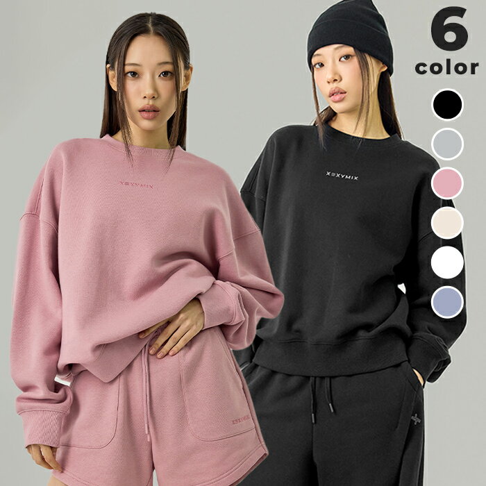 ゼクシィミックス xexymix トレーナー レディース 裏起毛 長袖 ルーズフィット スウェット ヨガウェア トップス ピラティスウェア スポーツウェア トレーニングウェア レディース フィットネスウェア ランニングウェア ジムウェア ゼクシーミックス xfk3tl1113
