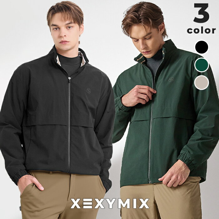 ゼクシィミックス メンズ ゴルフウェア ジャンパー ハイネック 裏起毛 撥水 UVカット メッシュ ドローコード ゆったり ブルゾン アウター ジャケット スポーティ 上品 スポーツウェア かっこいい フィットネス golf ゼクシーミックス xmk3jl1201