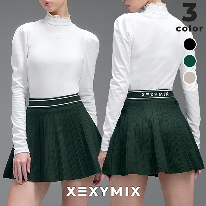樂天商城 - 【OUTLET】ゼクシィミックス xexymix ゴルフ スカート 裏起毛 ニット プリーツ スカート UVカット インナーパンツ一体型 ゴルフウェア レディース カジュアル かわいい ゴルファーフ女子 Dカン付き ピンタック ゼクシーミックス xfk3rk1201 【40】