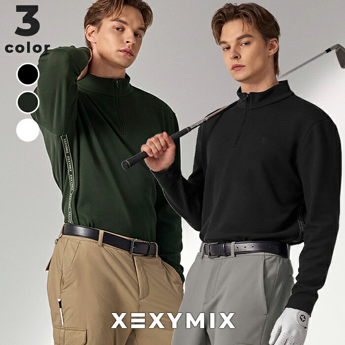樂天商城 - 【OUTLET】ゼクシィミックス xexymix メンズ 長袖 ジャージ ゴルフウェア ハイネック ハーフジップアップ UVカット アウトドア ジムウェア トレーニングウェア アクティブウェア 普段着 ゼクシーミックス xmk3tu1202 【30】