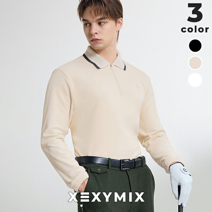 樂天商城 - 【OUTLET】ゼクシィミックス xexymix 長袖 メンズ 襟付き ハーフジップアップ フリース UVカット トップス ゴルフウェア ゴルフ スポーツウェア トレーニングウェア フィットネスウェア ジムウェア GOLF ゼクシーミックス xmk4tu1201 【30】