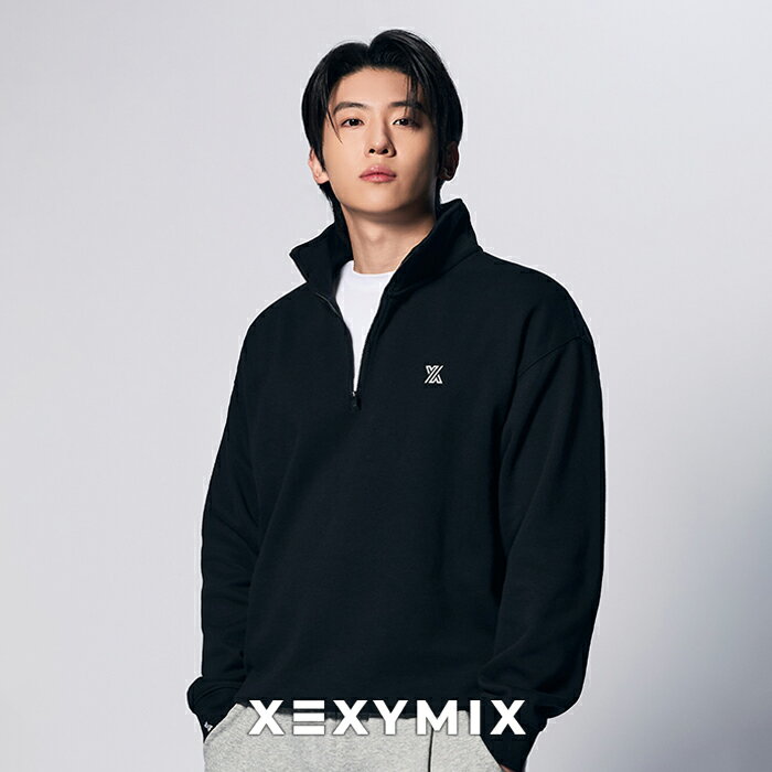 Rakuten - ゼクシィミックス xexymix メンズ ハーフジップアップ 長袖 ハイネック オーバーフィット ルーズフィット デイリーウェア 普段着 ゆったり トップス トレーニングウェア フィットネスウェア ランニングウェア ジムウェア ゼクシーミックス xml1tl1177
