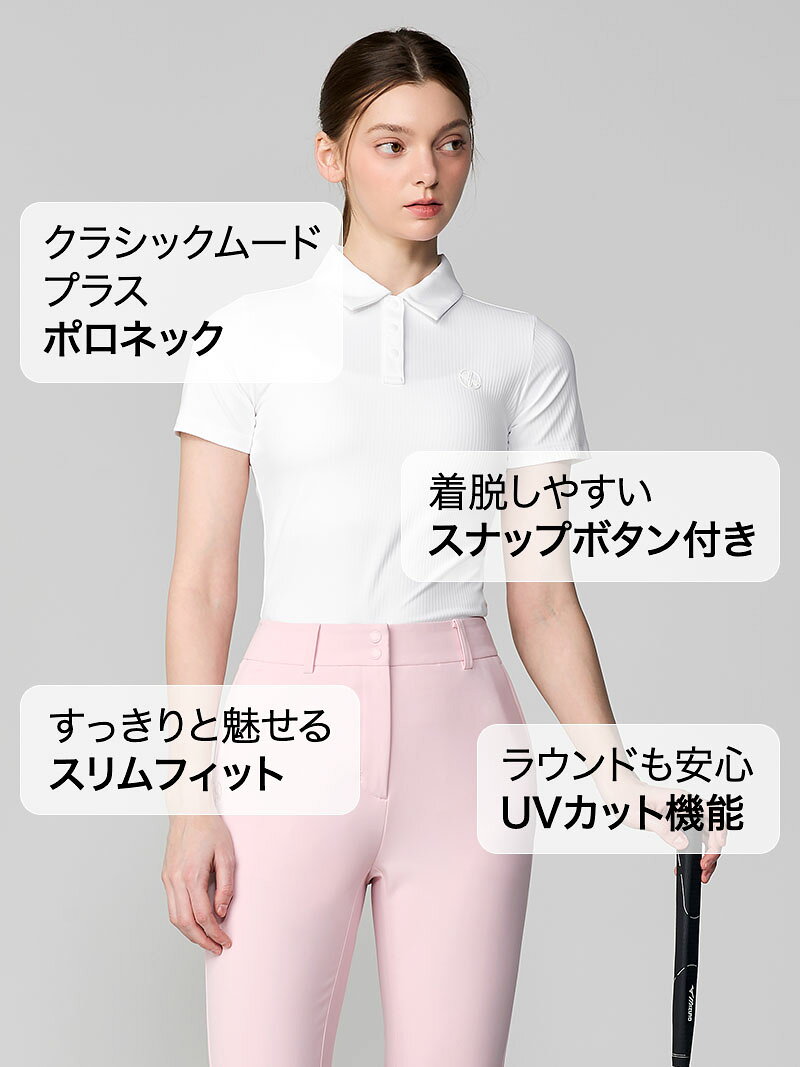 ゼクシィミックス xexymix 半袖 リブ ポロシャツ ゴルフウェア レディース かわい...