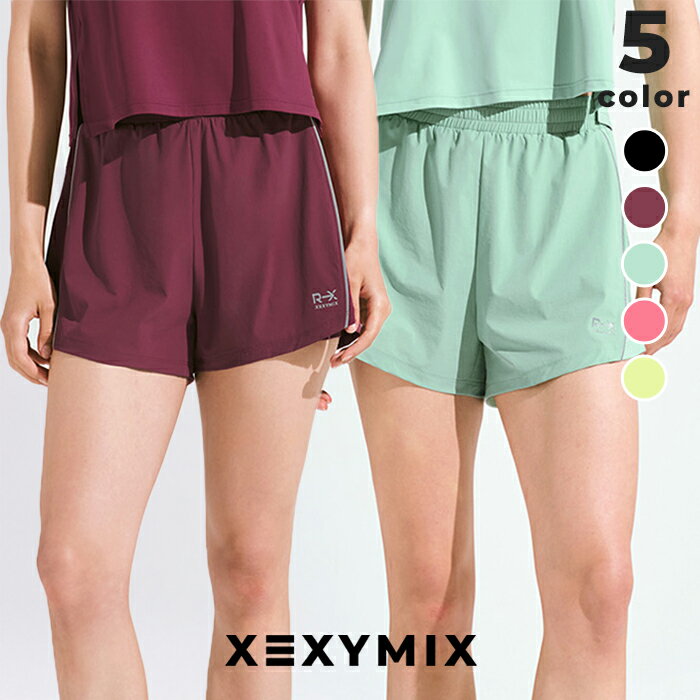 樂天商城 - ゼクシィミックス xexymix ショートパンツ インナーショーツ付き ハーフパンツ レディース ランニングウェア ボトムス メッシュ リフレクターロゴ 夜ラン ヨガパンツ ヨガウェア トレーニングウェア フィットネスウェア ジムウェア ゼクシーミックス XFK3PS1003