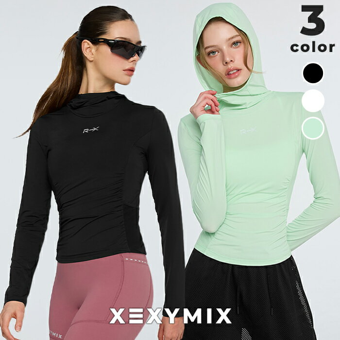 ゼクシィミックス xexymix 長袖 フーディ ランニングウェア シャーリング リフレクティブ 夜ラン 軽量素材 メッシュ …