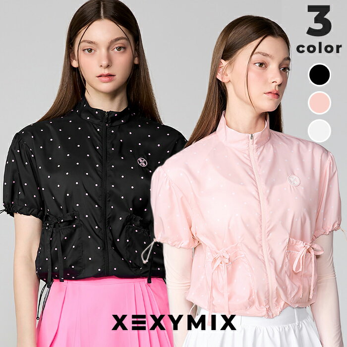 Untitled Sport - ゼクシィミックス xexymix ゴルフウェア 半袖 ジャンパー レディース 撥水 エアリー ドット柄 ゴルフ レディース GOLF トップス ゴルファー ゴルフ女子 おしゃれ ゴルフ かわいい ゼクシーミックス xfl2js1201