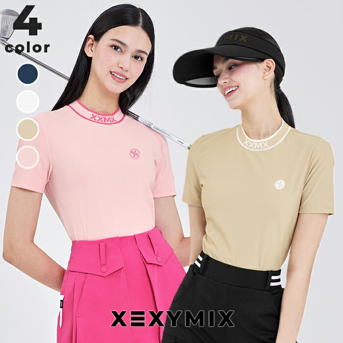 제쿠시믹스 xexymix 골프 웨어 레이디스 골프 웨어 레이디스 GOLF 하프 넥 반소매 탑스 골퍼 골프 여자 한국 골프 세련된 골프 귀여운 골프 브랜드 섹시 믹스 xgfst07j2