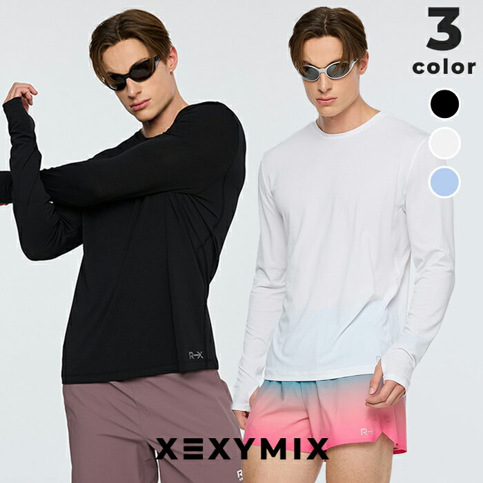樂天商城 - ゼクシィミックス メンズ 長袖 UVカット 指穴付き リフレクター レギュラーフィット 通気性 スポーツウェア メンズ トレーニングウェア フィットネスウェア ランニングウェア ジムウェア 筋トレ トレーニー ボディービル ゼクシーミックス xml1tl1002