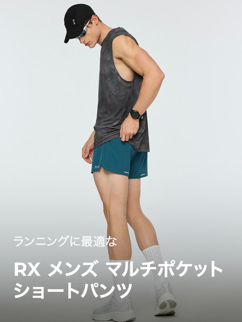 ゼクシィミックス メンズ ランニングウェア ショートパンツ インナー付き サイドスリット マルチポケット付き メッシュ リフレクター 夜ラン パンツ ズボン スポーツウェア ボトムス 短パン ジムウェア ランニング ゼクシーミックス xml2ps1002 2