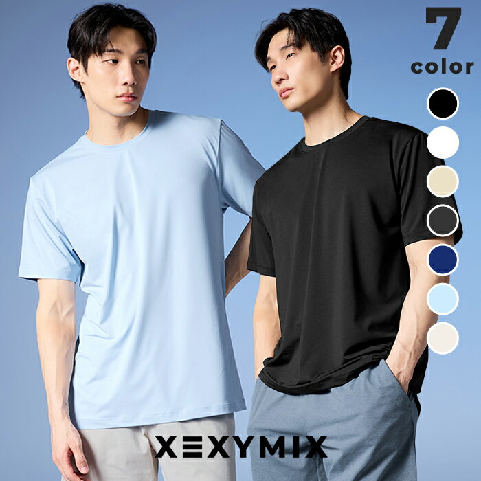樂天商城 - ゼクシィミックス メンズ 半袖 ラウンドネック ベーシック メッシュ ルーズフィット 吸汗速乾 Tシャツ スポーツウェア メンズ トレーニングウェア フィットネスウェア ランニングウェア ジムウェア 筋トレ ゼクシーミックス XEXYMIX xml2ts1005