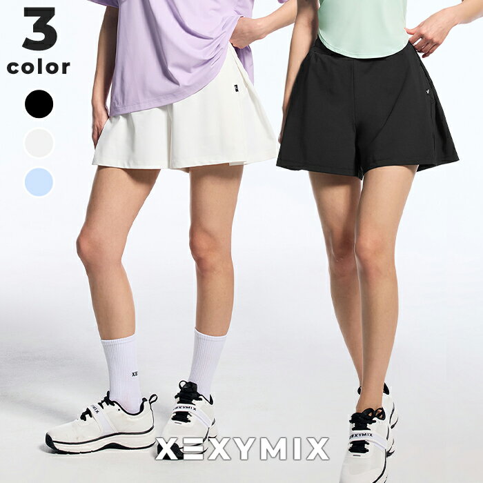 ゼクシィミックス xexymix ショートパンツ インナー付き 接触冷感 UVカット ハーフパンツ レディース ボトムス ヨガパンツ ヨガウェア トレーニングウェア フィットネスウェア ジムウェア ランニングウェア 普段着 ゼクシーミックス xfl2ps1008