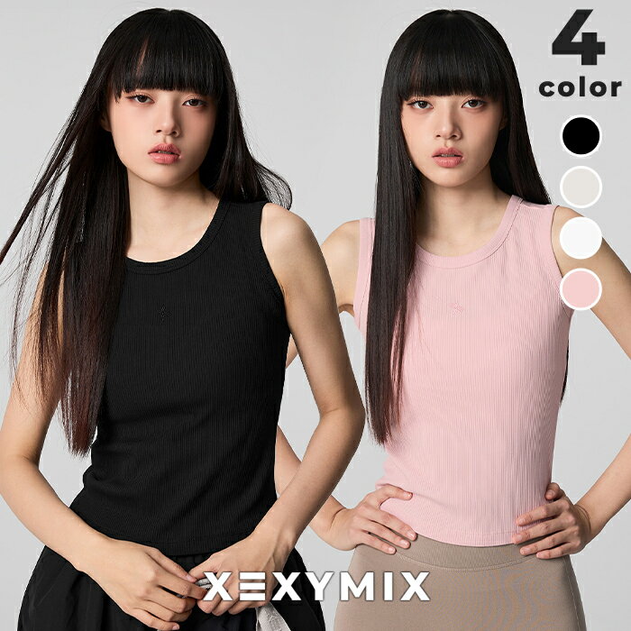 Rakuten - ゼクシィミックス xexymix ノースリーブ レディース ソフトリブ クロップド丈 伸縮性 トップス ヨガウェア トップス ヨガトップス ピラティスウェア スポーツウェア トレーニングウェア ランニングウェア ジムウェア ゼクシーミックス xfl2te1115