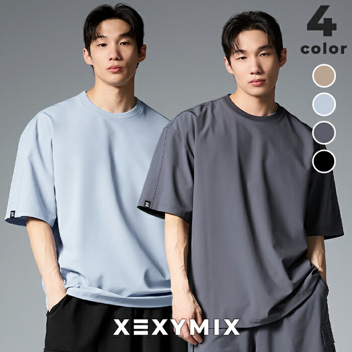 Rakuten - ゼクシィミックス メンズ 半袖 オーバーフィット 接触冷感 UVカット Tシャツ スポーツウェア トップス メンズ トレーニングウェア フィットネスウェア ランニングウェア ジムウェア 筋トレ ゼクシーミックス XEXYMIX xml2ts1104