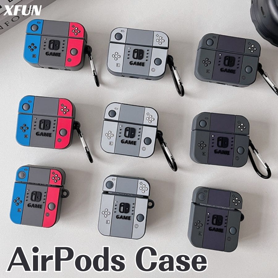 AirPodsケース 多機種 nintendo switch デザイン AirPods Pro ケース かっこいい ソフトカバー エアーポッズ3 ケース 柔らかい クリエイティブ 個性的 Airpods 3 ケース エアポッズ3 保護カバー エアポッツプロ キャラクター 着脱簡単 カラビラ付き 充電対応