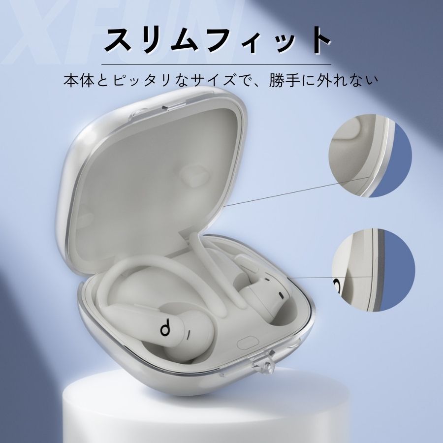 Powerbeats Pro 2 カバー 透明 ソフト Powerbeats Pro2 クリアケース 透明ケース 薄型 耐衝撃 ストラップホール おしゃれ アップル パワービーツ プロ2 ケース クリア 軽量 柔らかい TPU 傷防止 Apple Powerbeats Pro 2 ケース カバー カラビナ 正規 厳選 日本企業 3