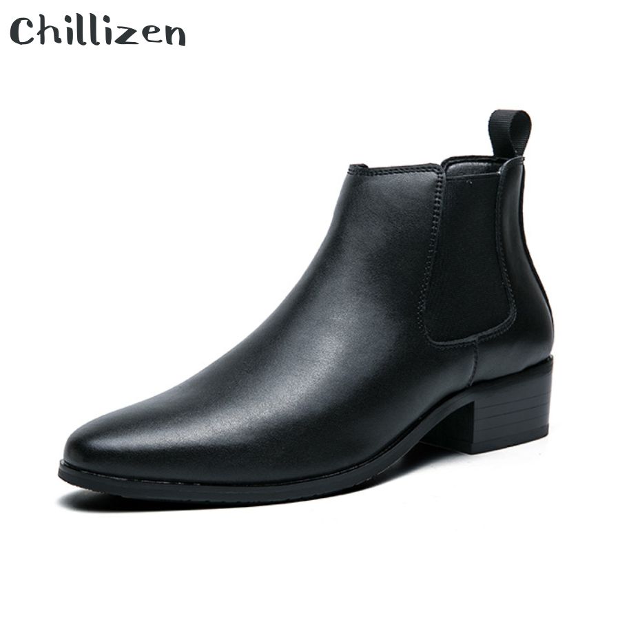 身長アップ!サイドゴアブーツ メンズ 本革 本革ブーツ 厚底 ブーツ サイドゴア おしゃれ ビジネス カジュアル 黒 ブラウン ブーツ きれいめ シンプル ポイ...