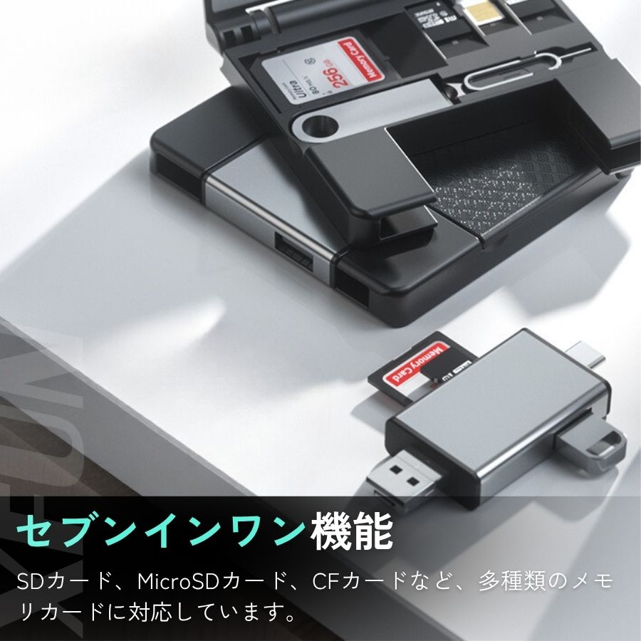 1��7�򡪥����ɥ꡼���� type-C Lightning iPhone17 MacBook ��Ǽ�������դ� ���� ����ѥ��� �Ѵ������ץ��� SD������ MicroSD������ CF������ ���ꥫ���� �ǡ������� �ޥ�������ɥ꡼����