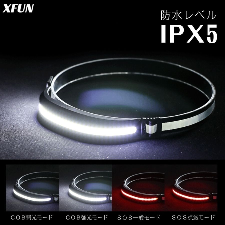 【国内在庫】ヘッドランプ 充電式 アウトドア LED ヘッドライト ledヘッドライト ヘッドライト 防雨 USB付き 4種点灯モード 軽量 IPX5防水 最大...