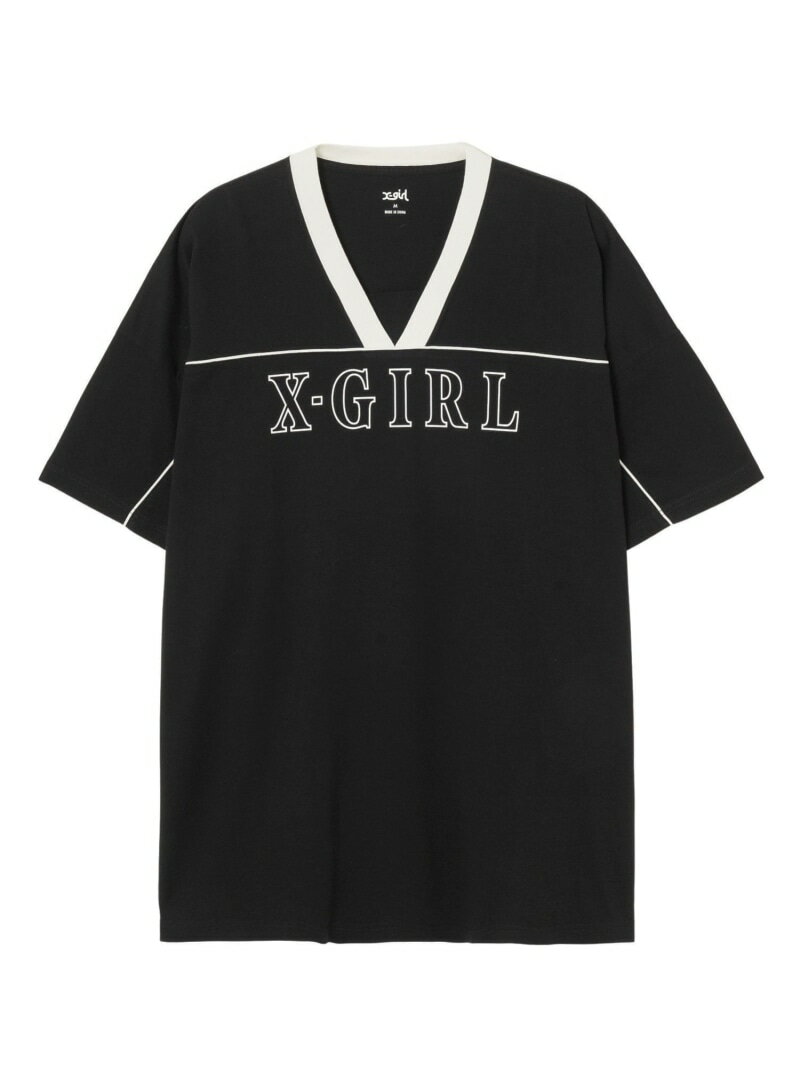 エックスガール ワンピース V-NECK BIG TEE DRESS ドレス X-girl X-girl エックスガール ワンピース・ドレス ワンピース ブラック ブラウン ホワイト【送料無料】[Rakuten Fashion]