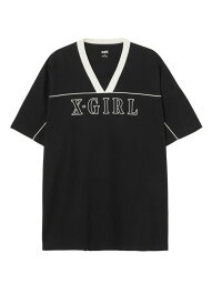 エックスガール ワンピース V-NECK BIG TEE DRESS ドレス X-girl X-girl エックスガール ワンピース・ドレス ワンピース ブラック ブラウン ホワイト【送料無料】[Rakuten Fashion]