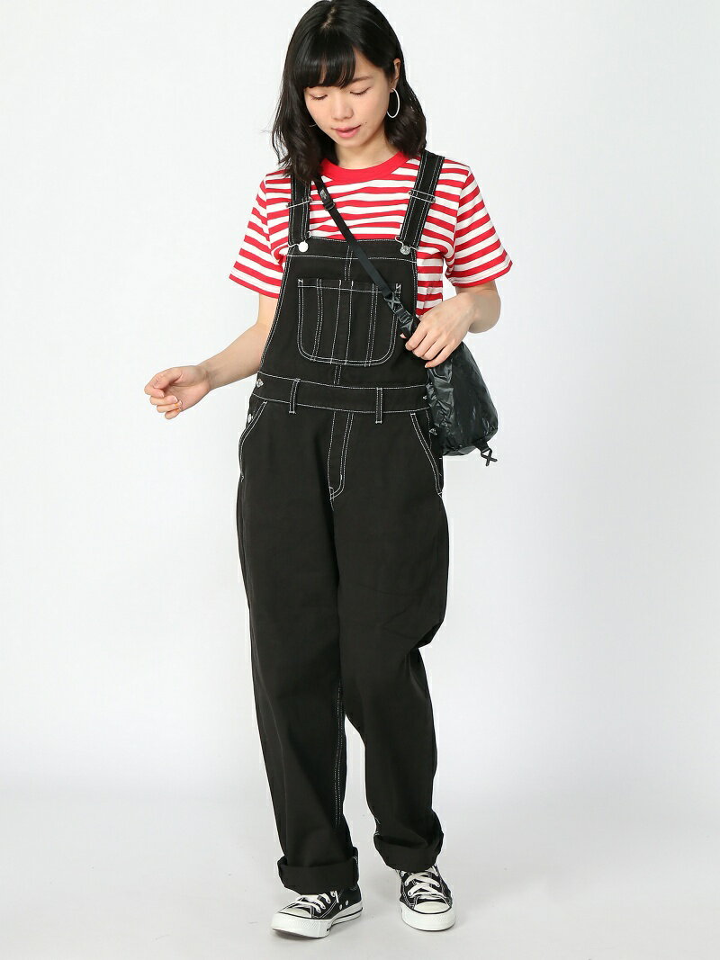 WIDE TAPERED OVERALL X-girl エックスガール オールインワン・オーバーオール オーバーオール・サロペット ブラック ネイビー ピンク【送料無料】[Rakuten Fashion]