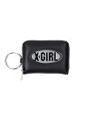 GLITTER OVAL LOGO COIN AND CARD CASE コインケース カードケース X-girl X-girl エックスガール 財布 ポーチ ケース コインケース 小銭入れ 札入れ ブラック ブルー ホワイト【送料無料】 Rakuten Fashion