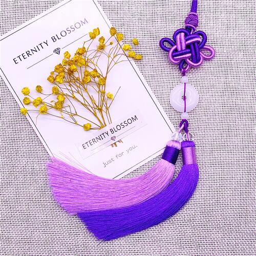 双色平安リング　中国結飾り　タッセル　車飾り