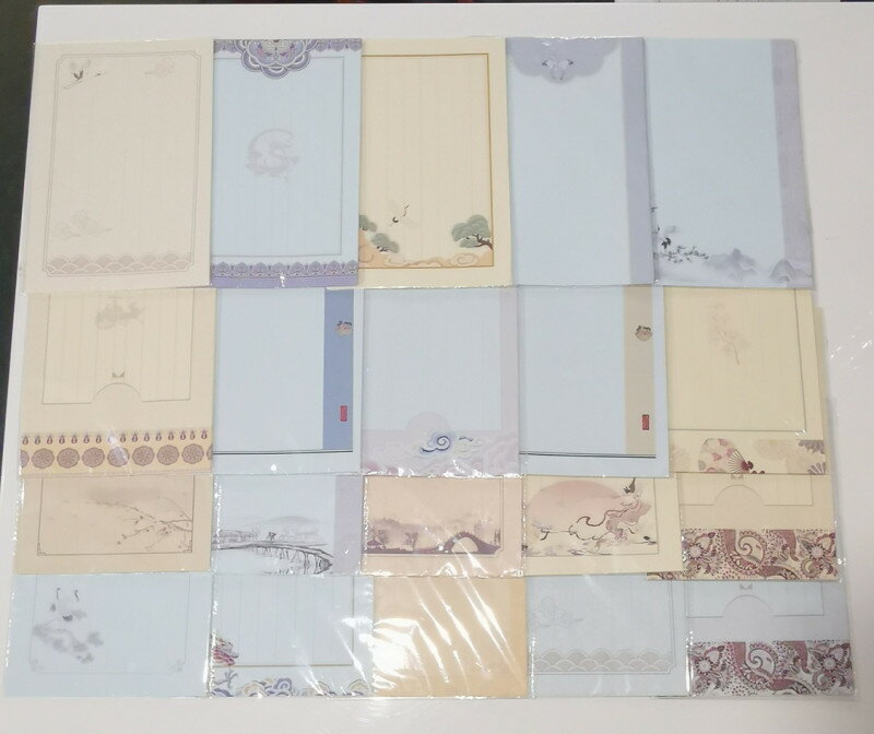 中国画仙紙　鶴龍模様信箋　蝋染　宣紙便箋/中国宣&#32440;信&#31546;　精制宣&#32440;　&#20070;法用品