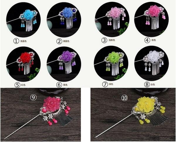 髪飾り　かんざし　同色のピアス付き　中国古風　卒業式　入学式