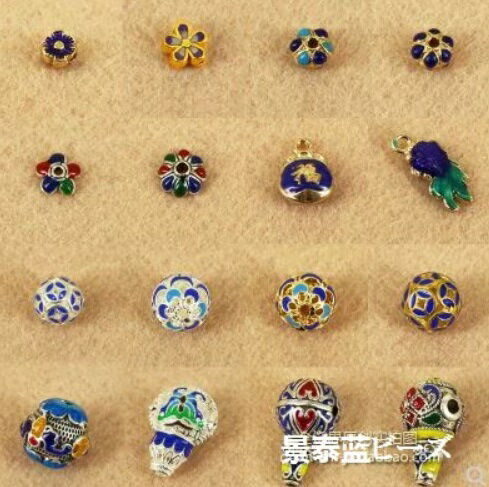乐天商城 - 七宝焼き丸型ビーズ　ペンダント　ブレスレットバーツ　DIY部品