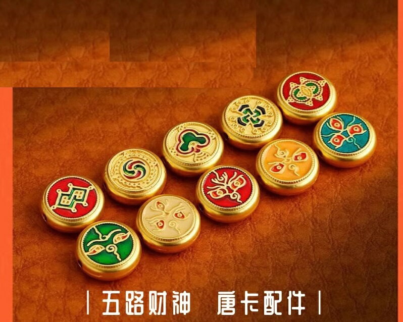 五路財神　砂金diy 古法エナメルパーツ　中国結びパーツ/古法珐琅开运五路财神沙金d..