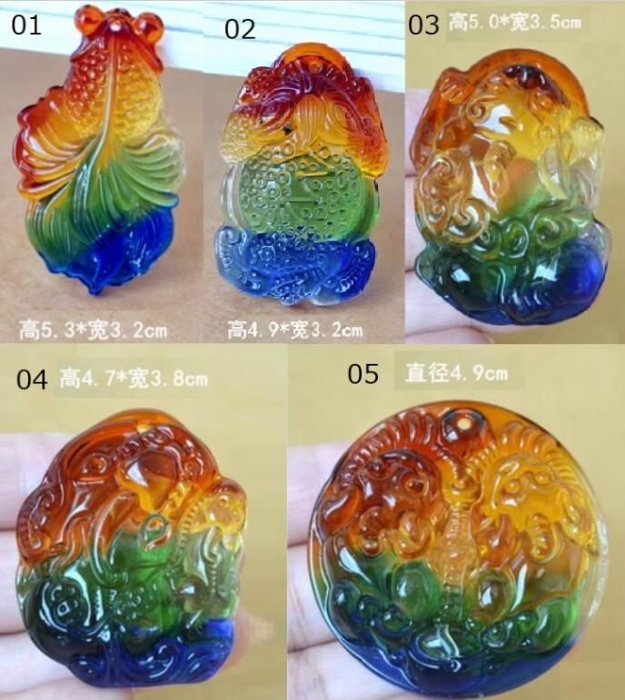 伝統工芸琉璃　貔貅（ひきゅう「豼貅」と書くこともある）　金魚　蟾蜍(せんじょ)...