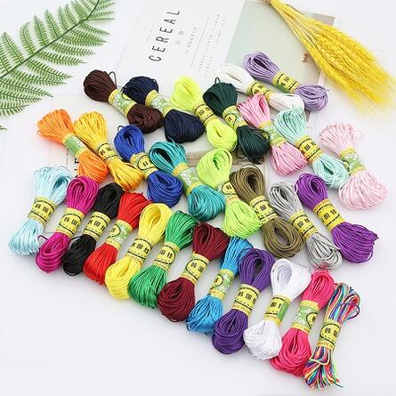 6号糸20メートル中国結用糸　diy中国結びと手編み紐　艶糸 編み物材料　各色単品