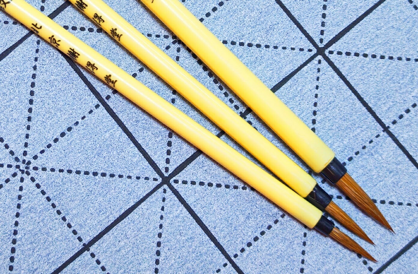 中依紋 小依紋 葉筋 3本セット 唐筆 書画筆 勾線 白描 小楷 瘦金体 狼毛 小筆