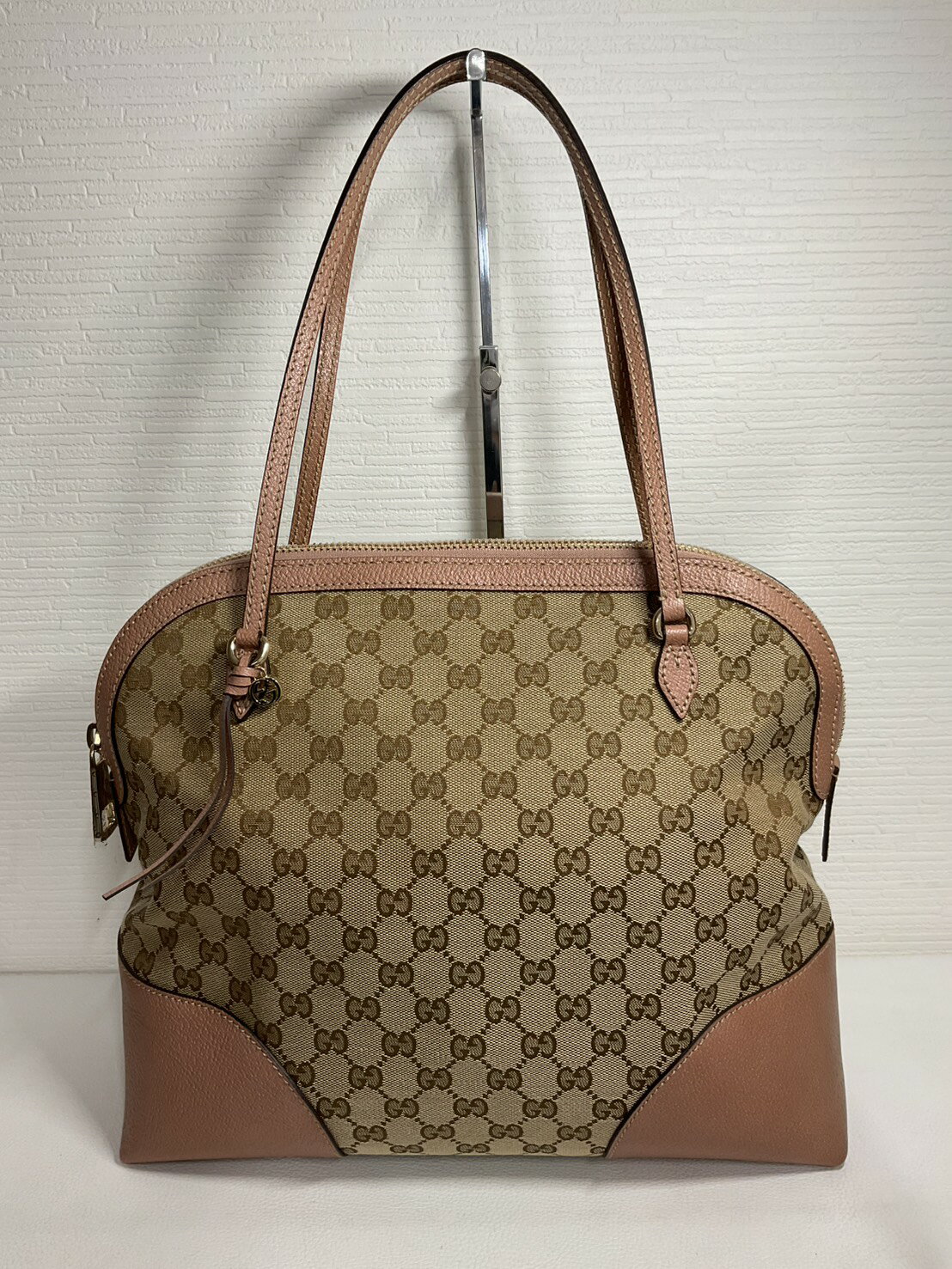 樂天商城 - 中古美品正規品　グッチ GUCCI トートバッグ GGキャンバス ショルダーバッグ 肩掛け ピンクベージュ A4対応