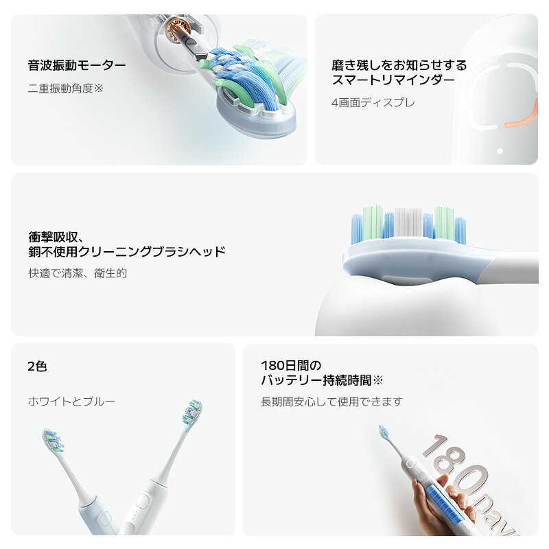 【セール 7/4　10：00～7/13　23：59】Xiaomi オシレーション 電動歯ブラシ 音波歯...