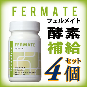 ★フェルメイト(酵素) 4個セット.【イムダイン】【安心の正規取扱店】酵素を食べる キウイフルーツエキス末、穀物発酵エキス末、納豆菌培養エキス末、黒酢末、配合 酵素イムダイン 【マラソン201411_送料込み】