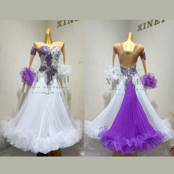 【受注生産・セミオーダー】社交ダンス　ドレス　ダンスドレス　ダンス衣装　発表会　ステージ衣装　モダンドレス　ラテンドレス　スカート　競技用　デモ用　練習用　ワンピース　パーティードレス　ダンスウエア　トップス　スタンダードドレス　MK360　【XINEI】