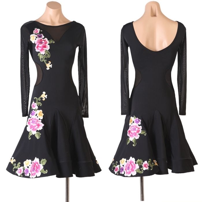 社交ダンスドレス ダンス衣装 発表会 ステージ衣装 ラテンドレス 競技用 デモ用 練習用 ダンスウエア トップス パーティードレス モダンドレス スカート スタ...