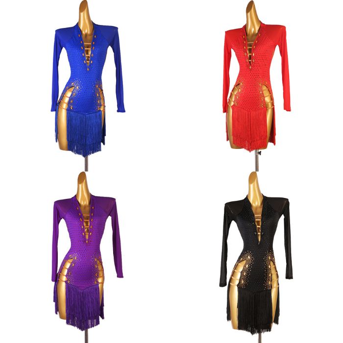 社交ダンスドレス ダンス衣装 発表会 ステージ衣装 ラテンドレス 競技用 デモ用 練習用 ダンスウエア トップス パーティードレス モダンドレス スカート スタ...