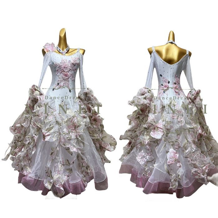 社交ダンス　社交ダンスドレス　ダンス　発表会　ステージ衣装　モダンドレス　ラテンドレス　スカート　競技用　デモ用　練習用　ワンピース　パーティードレス　ダンスウエア　トップス　スタンダード　パーティードレス　MP206　【XINEI】