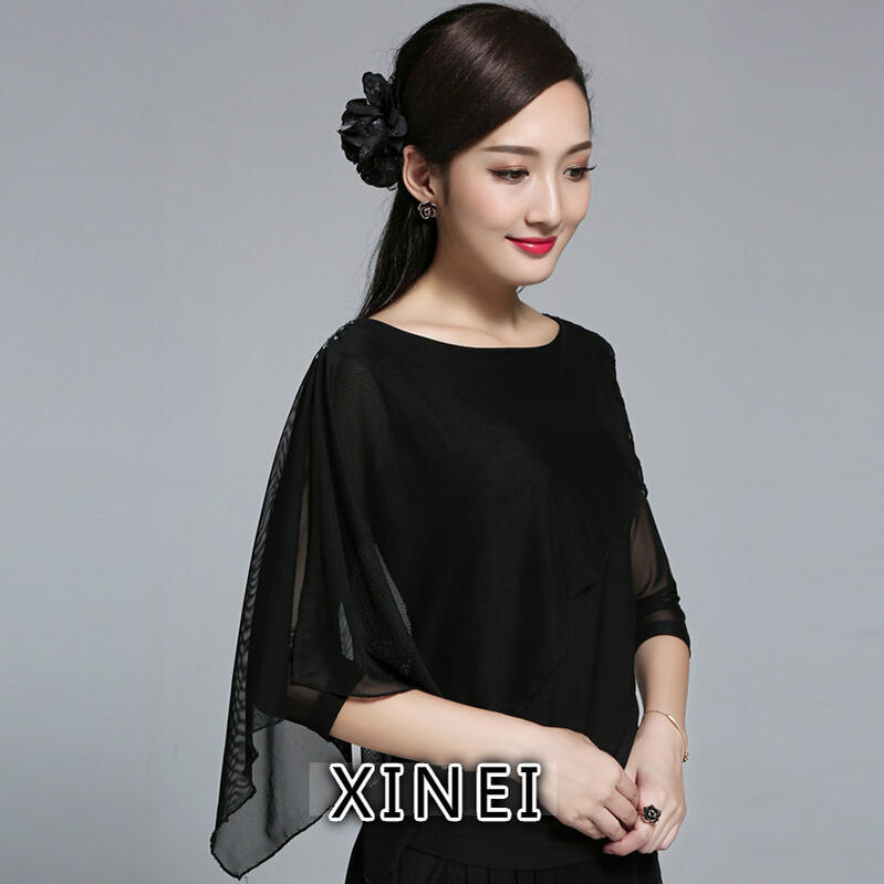 【既製品】社交ダンスドレス　ダンス衣装　発表会　ステージ衣装　ラテンドレス　競技用　デモ用　練習用　ダンスウエア　トップス　パーティードレス　モダンドレス　スカート　スタンダードドレス　トップス　TP033　【XINEI】