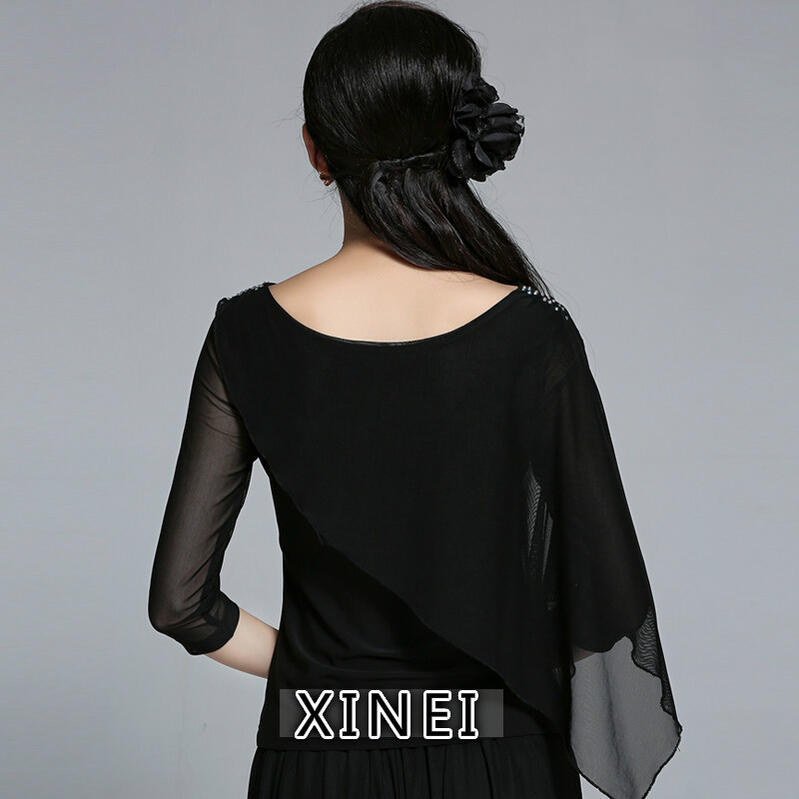 【既製品】社交ダンスドレス　ダンス衣装　発表会　ステージ衣装　ラテンドレス　競技用　デモ用　練習用　ダンスウエア　トップス　パーティードレス　モダンドレス　スカート　スタンダードドレス　トップス　TP033　【XINEI】