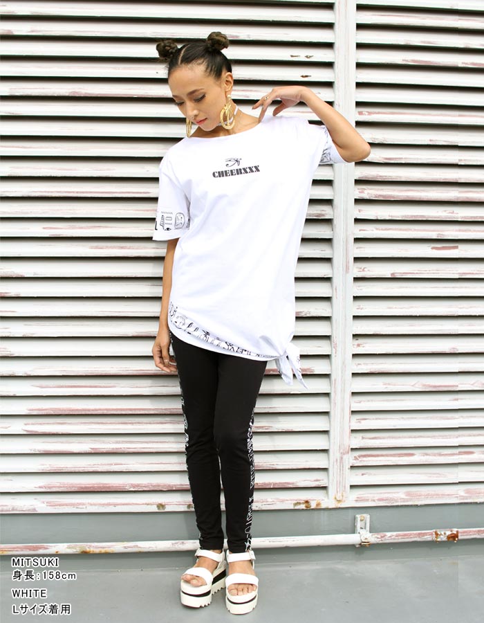 【30%OFF セール】ダンス Tシャツ【CHEER】[チアー] 縛りデザイン ヒエログリフ ア...