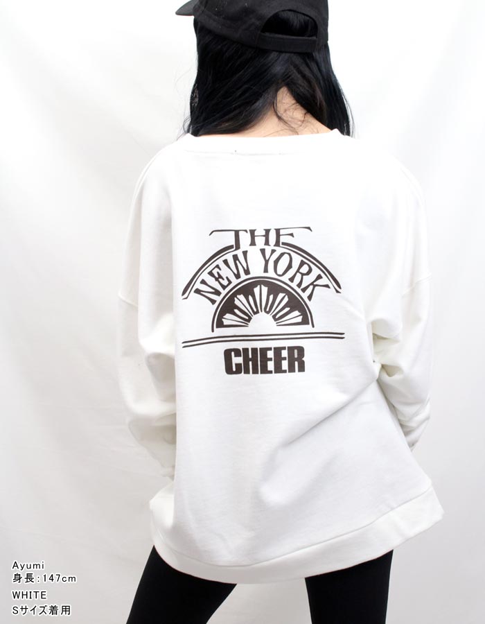 【30%OFF セール】カレッジ トレーナー 大きめ 【CHEER】[チアー] バックプリント ...