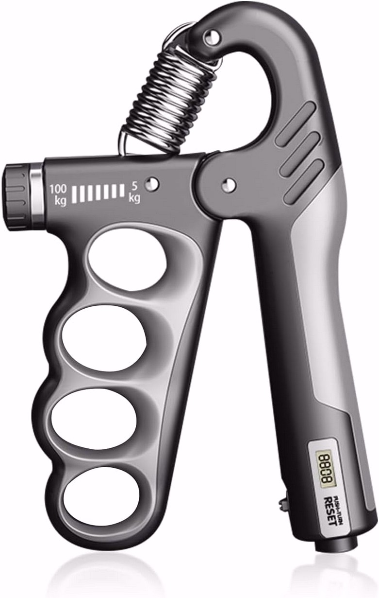 ハンドグリップ 握力 トレーニング 握力グリップ カウンター付き 5-100kg 握力を鍛える道具 ハンドグリッパー グリッパー 負荷調整可能 電池内臓 筋トレ...