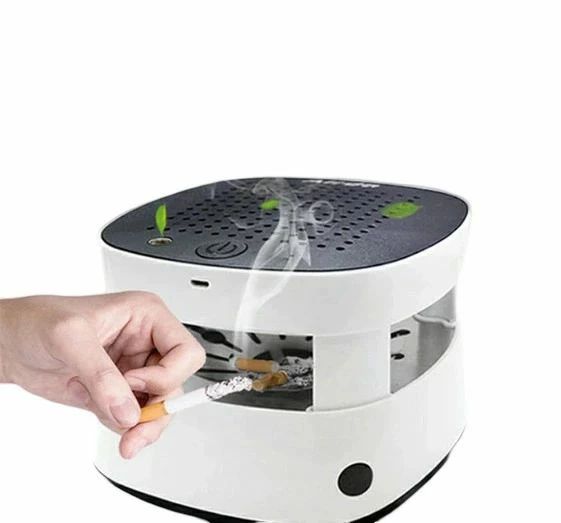 空気清浄機 脱臭機 灰皿 イオン発生器 電子ライター 充電式空気清浄 パーソナル 卓上 スモークレス灰皿..